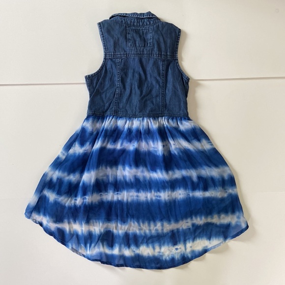 Guess Kids Denim Chiffon Blue Tie Dye Dress Girl’s Size 6 - Picture 6 of 6